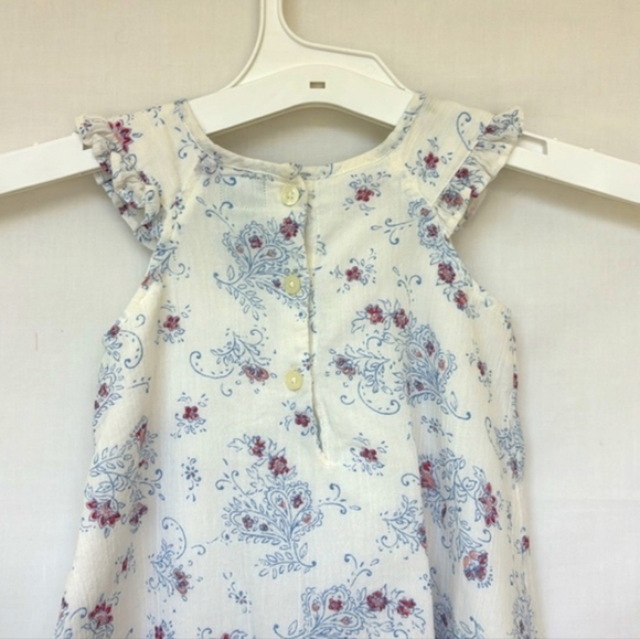 BABY GAP | Infant Red, White, & Blue Floral Sleeveless Fully Lined Dress - Picture 7 of 12